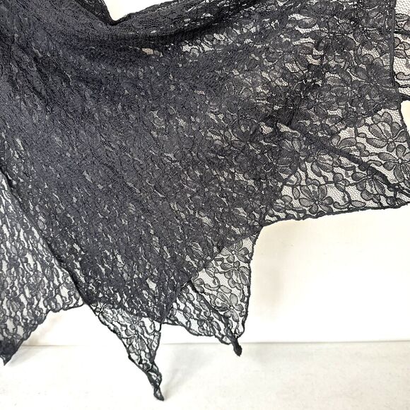 Renaissance Lace Long Bodice Corset Cinch Blue & Black Lace Sz Large - Picture 5 of 9